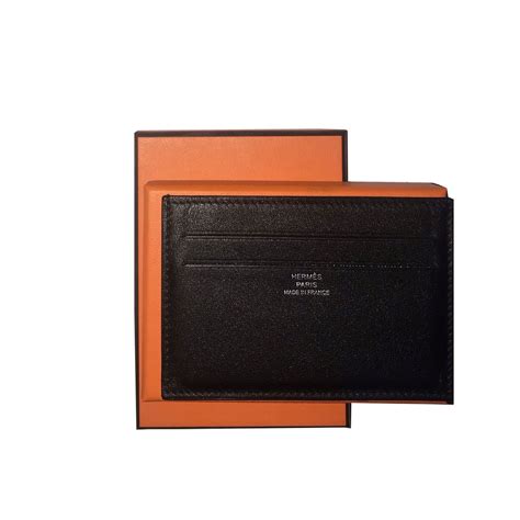 hermes credit card holder mens black|hermes card wallet.